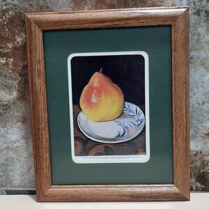 Framed Print Pear On A Plate Oil On Canvas by American Artist Joseph Stella 1925